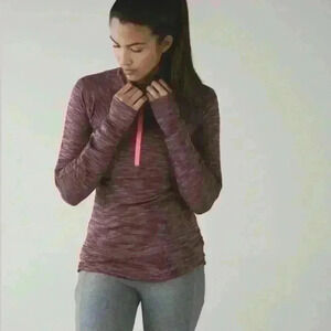 Lululemon Kanto Catch Me Half Zip Heathered Bordeaux Drama Pullover